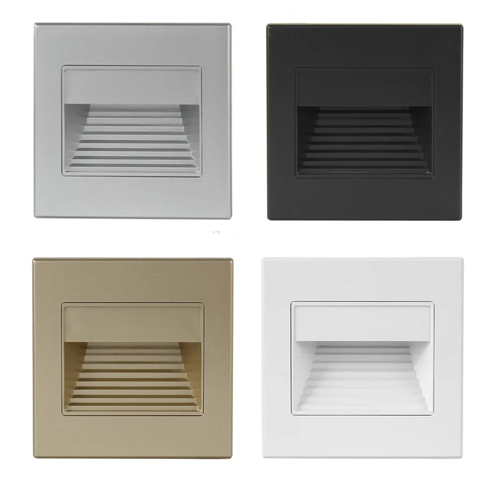 LED Radar Sensor Lâmpada de parede, Stair Embedded Nightlight, Step Light com 86 Box, Luzes do corredor, Kitchen Footlight, 86x86