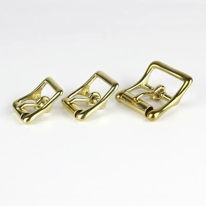 Solid Brass roller buckle single pin Middle center bar buckle for leather craft bag belt strap halter harness