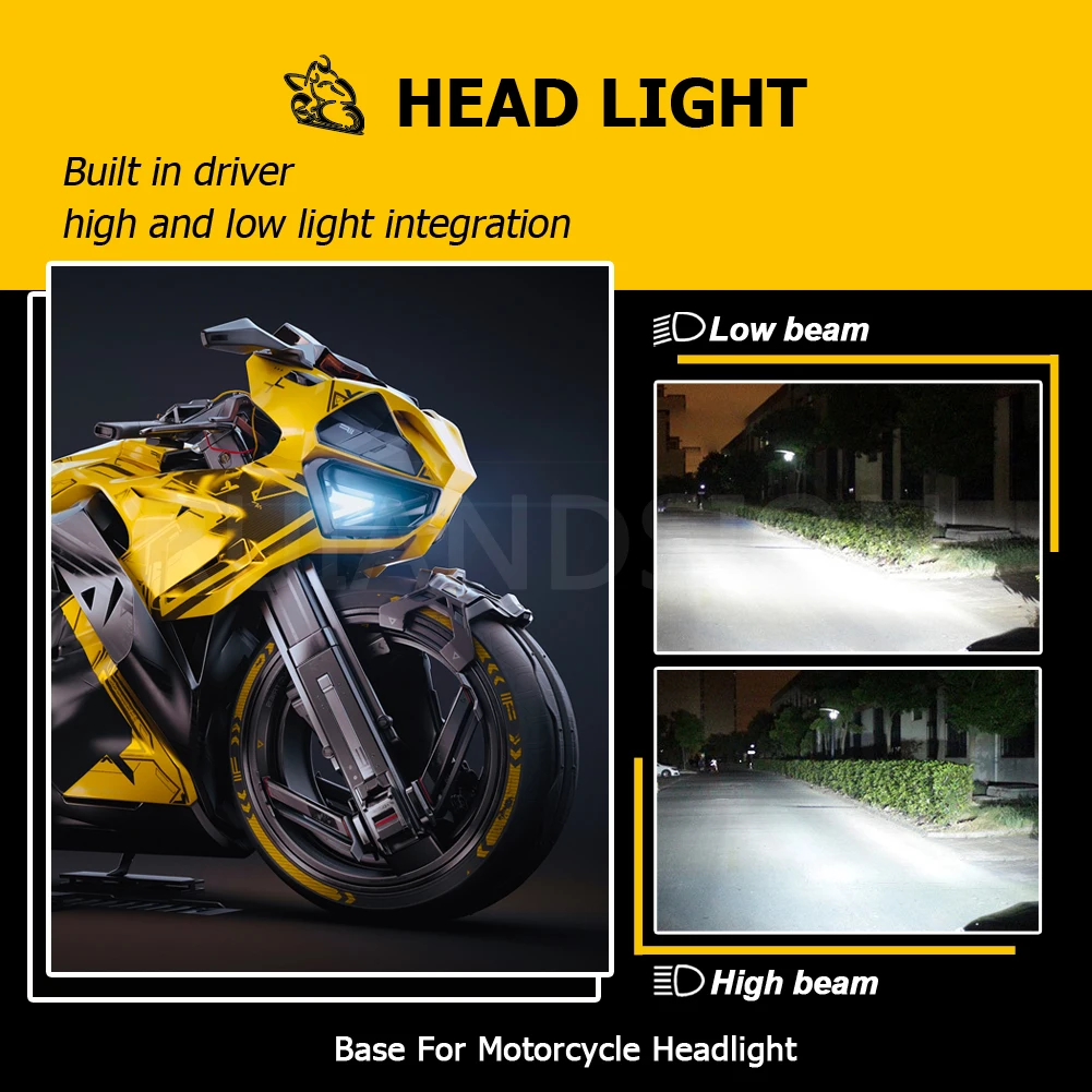 RUIANDSION 1Pcs 6V P36D LED Bulb 2835SMD Motorbike Headlight Car Fog Light High Low Beam White Motorcycle Driving Lamp 6000K