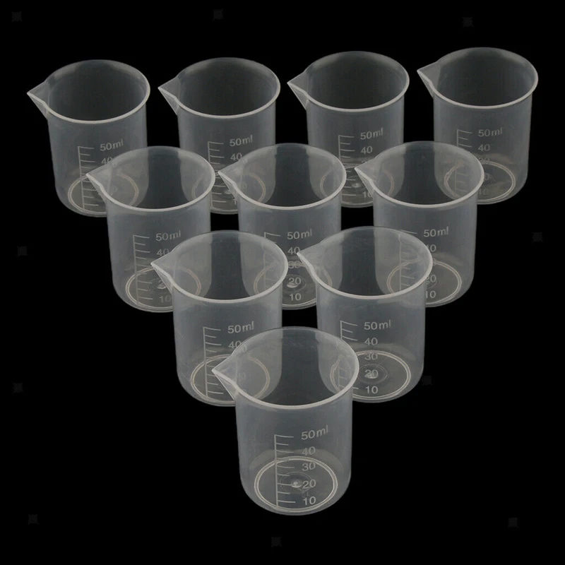 20pcs 1.7oz ( 50ml ) Plastic Graduated Cups for Mixing Small Batches of Paint, Stain, Epoxy, Resin