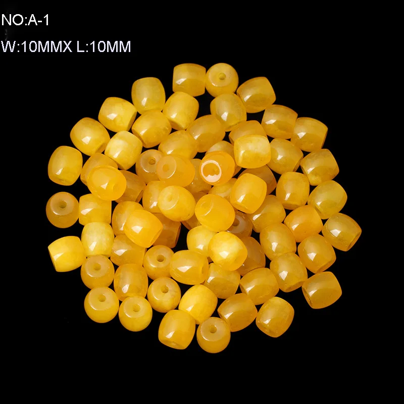 10pcs Hot Natural yellow Chalcedony Loose Bucket/Drum shape Beads