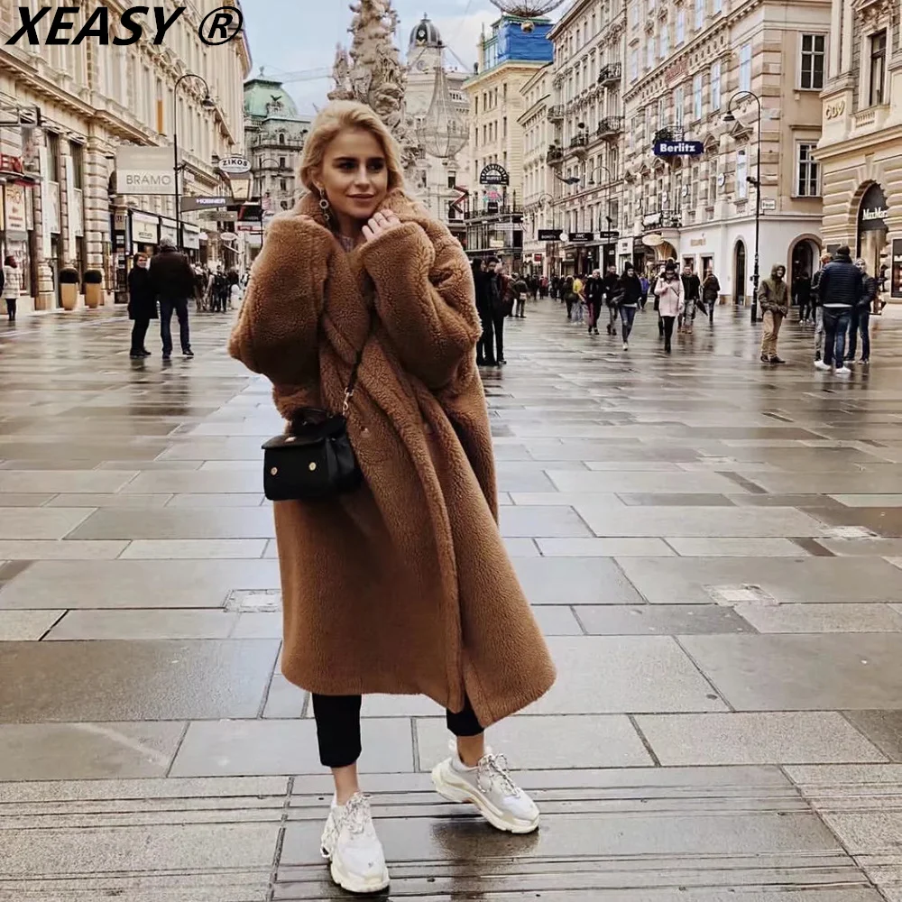 XEASY Teddy Bear Coat Women Winter Jacket Faux Fur coat Women 2021 Fluffy Plush Jacket Overcoat Thick Warm Jacket Casual Coat