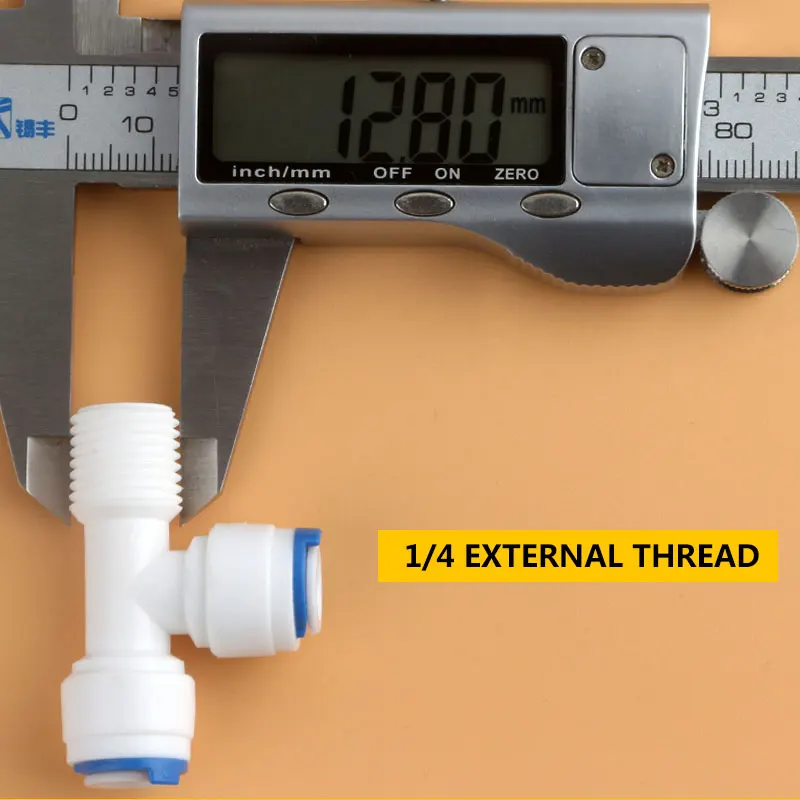 1/4 "ด้านข้างด้ายชายการเชื่อมต่อ1/4" ท่อเท่ากับประเภทTข้อต่อReverse Osmosis AquariumชายTee