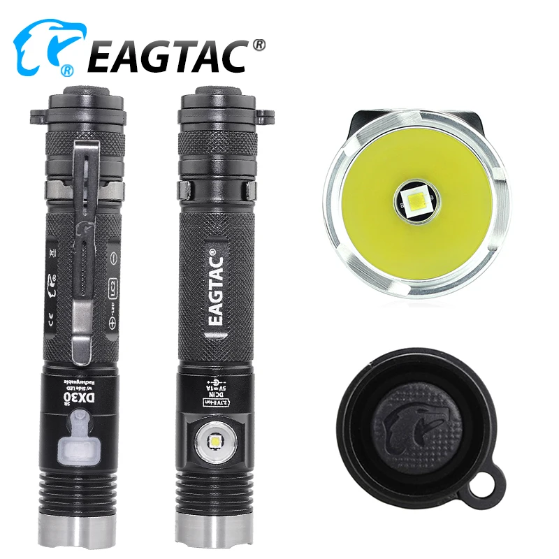 Imagem -03 - Eagtac Dx30lc2 sr Cree Xp-l hi Nichia 219b 219c Cri92 Led Lanterna Recarregável 18650 Cr123a Caça Luz Embutido Carregador