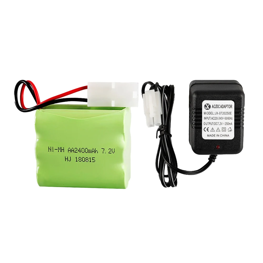 1-5PCS/Lot AA 7.2v 2400mah Rechargeable Ni-MH Battery Pack + 7.2v Charger For Rc toy Car Boat Gun Train Battery Airplane Boat