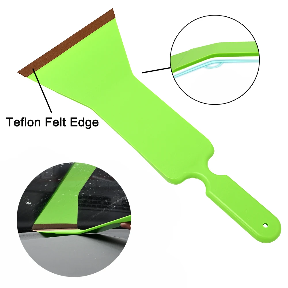 

EHDIS Window Film Tinting Bulldozer Squeegee Long Handle Car Side Windshield Water Remover Scraper PTFE Edge Glass Spatula Tool