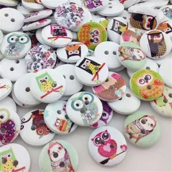 50pcs Mix Baby Owl Birds Carton Buttons Kid' Baby Sewing Craft Lots 15mm WB306