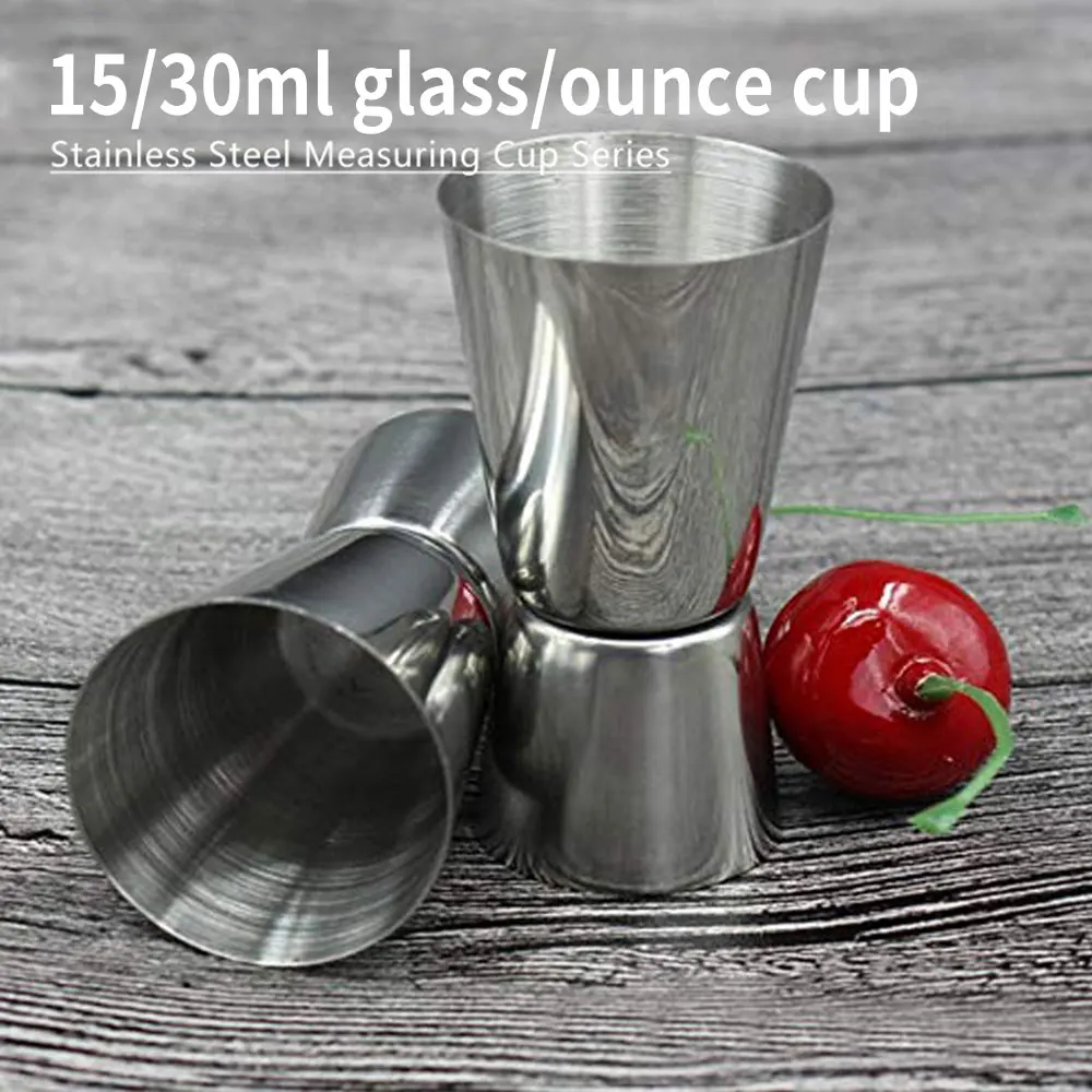 15/30ml Stainless Steel Measuring Cup  Wine Glass Ounce  Cocktail Liquid   Tools High Quality Drink