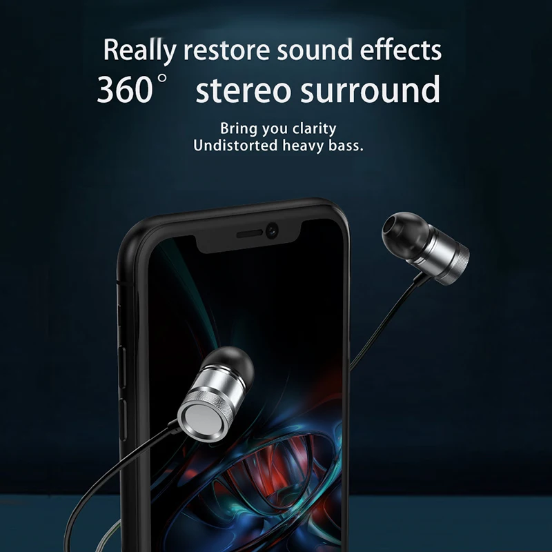 VAORLO Hifi Heavy Bass Metal Wired Earphone 3.5mm In-Ear Stereo Subwoofer Music Headset With Microphone Gaming Sport Earbuds