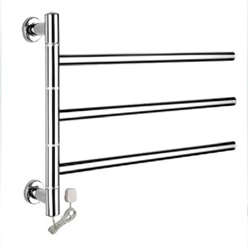 Stainless Steel Heated Towel Warmer Bathroom Constant temperature Automatic Drying Double-layer Electric Heating Towel Rack