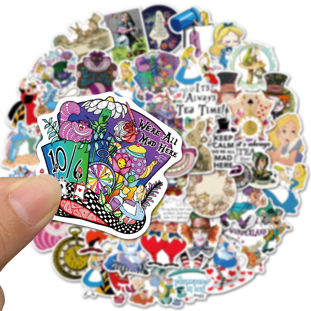 10/30/50PCS Disney Movie Alice in Wonderland Graffiti Stickers Cartoon Decals Laptop Phone Guitar Luggage Toy Sticker for Kids