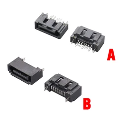 10Pcs SATA 7Pin Female Type A Needle SATA 7P Double Row Dislocation 180 Degree Connector Hard Disk Interface Socket SATA PCB DIY