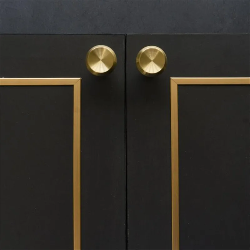 New Nordic Brass Light Luxury Cabinet Door Handle Single Hole Flared Drawer Knob Handles