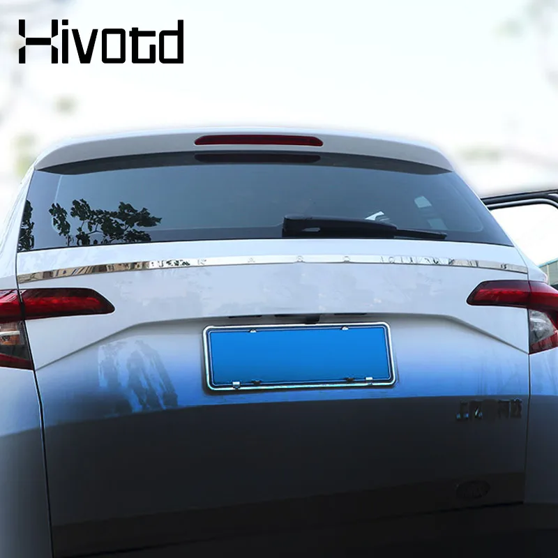 For Skoda Karoq 2023 2024 Accessories Exterior Decoration Rear Door Tailgate Trunk Trim Chrome Frame Trims Cover Bumper Moulding