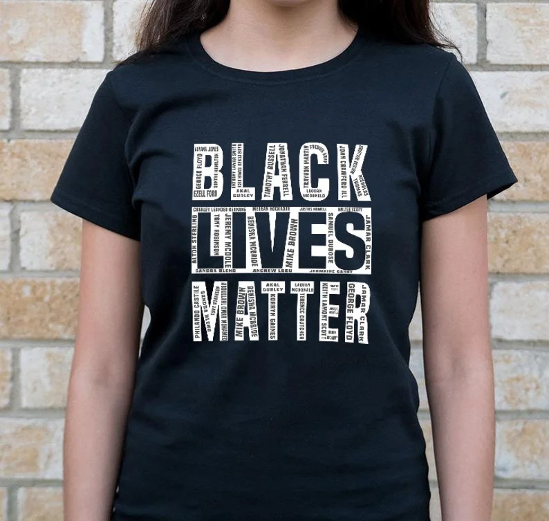 sunfiz Black Lives Matter Summer Women T-shirt Promote Equality Letter Print Plus Size Tees Casual Short Sleeve Harajuku Tshirt