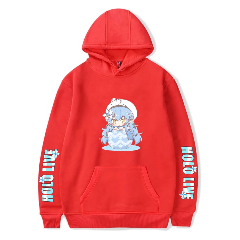 HOLOLIVE VTuber Yukihana Lamy Print Autumn and Winter Holiday Men/Women Pure Cotton Fleece Hooded Kawaii Novelty Sweet style