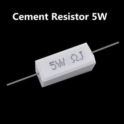 Resistencia de cemento 5W 56 75 82 120 180 200 220 270 300 330 390 ohm 56R 75R 82R 120R 180R 200R 220R 270R 300R 330R 5% 5w, 10 unidades