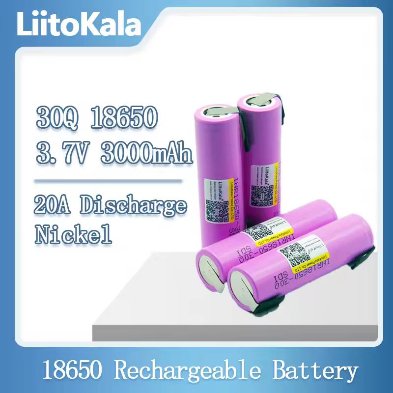 Liitokala 30Q 18650 3000mah High power discharge Rechargeable battery power high discharge,30A large current + DIY nicke Похожие на AliExpress
