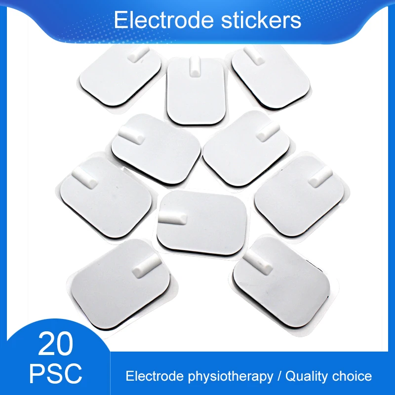 20pcs/Set 6x4.5cm Silicone&Gel Electrode Pads TENS Electrodes Digital Therapy Machine Massager 2mm Plug Nerve Stimulator