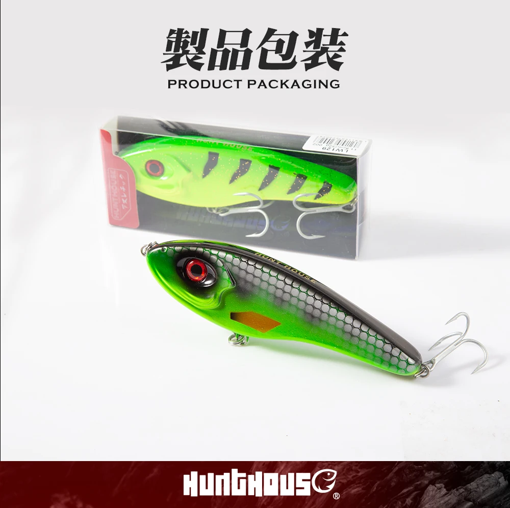 Hunthouse Jerkbait Pike Fishing Lure 11,5/14,5 cm 32/55 g Pencil Baits mit lautem Sound, langsam sinkend, für Bass Pesca Zubehör – Detail 14