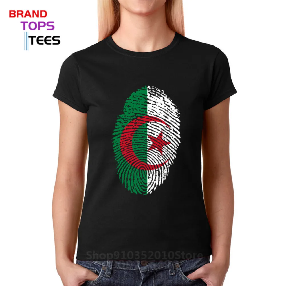 Vintage Algeria Flag Fingerprint T shirt women men Retro Funny Algerian Country Flag design print T-shirts birthday gift tshirt