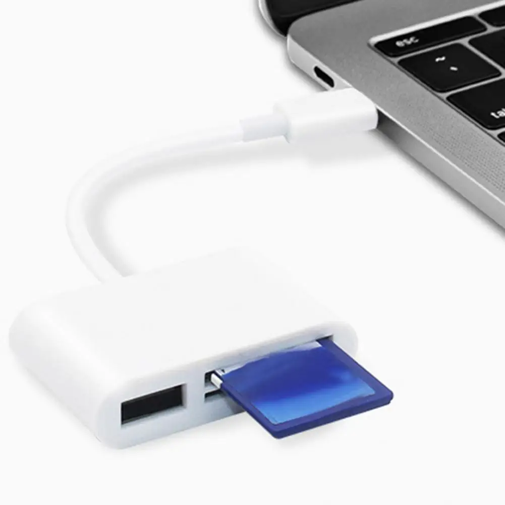 قارئ بطاقات 3-in-1 متعددة الوظائف USB 2.0/Type-C U القرص TF مايكرو قارئ البطاقات SD قارئ بطاقات OTG محول للهاتف المحمول