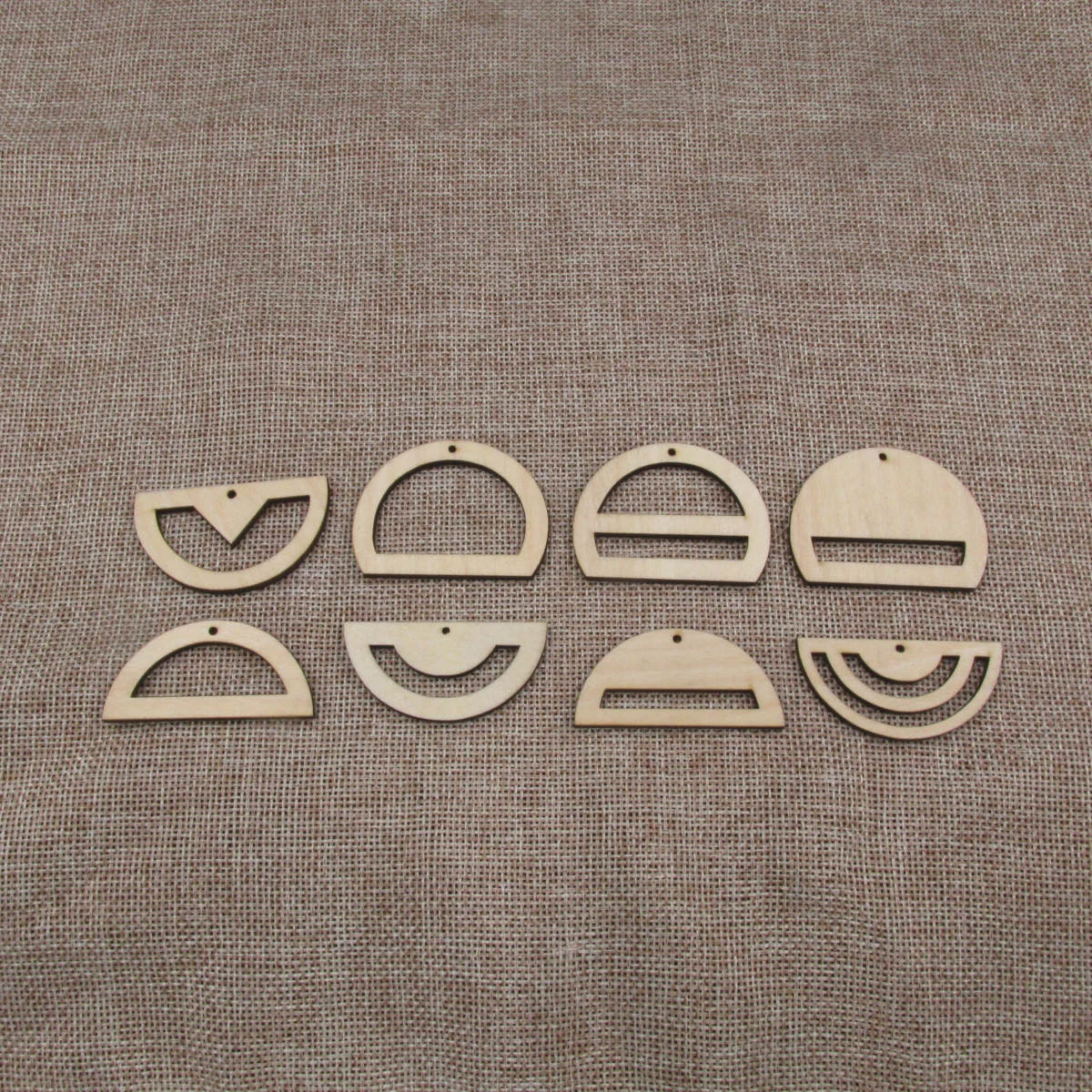 10pcs 1.75 inch Unfinished Wooden Blanks Geometric Half Circle Macrame DIY Earrings Parts Findings Accessories Supplies