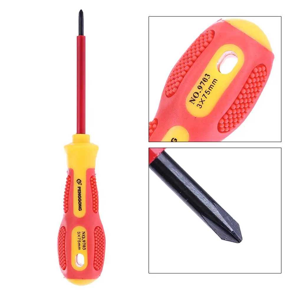 1pcs Screwdriver Multi-purpose Electrician\'s Insulated Magnetic Electrical Hand Screwdriver Repair Tool