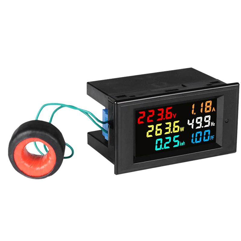 D69-2058 Voltmeter Current Ammeter Power Factor Electric Energy Frequency Meter Digital Panel Wattmeter LCD VOLT AMP