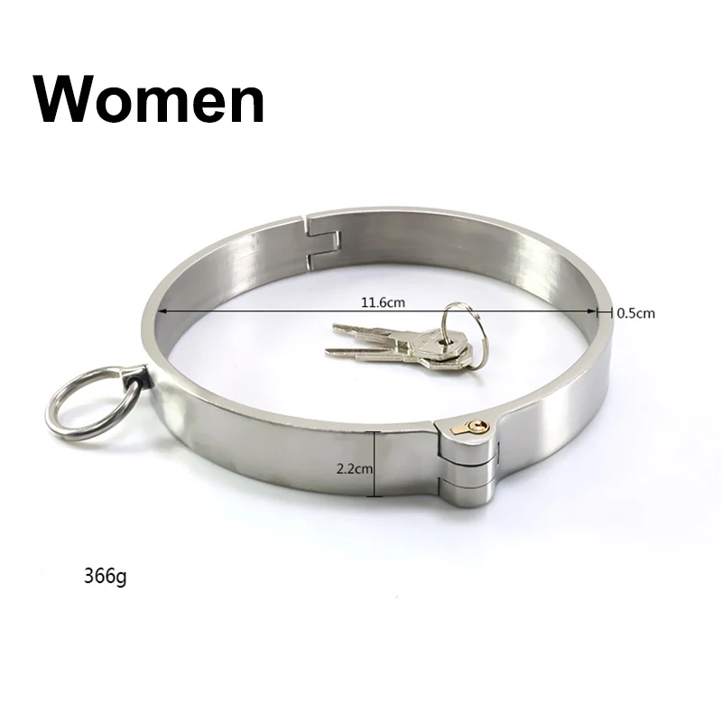 Thick Stainless Steel Collar Male Female Metal Neck Sleeve Lock Slave Dog BDSM Erotic Flirt Adult Game Couple Sex Toys Men Women