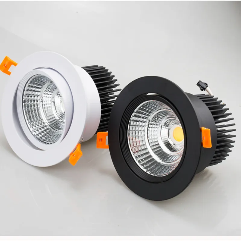 Luminária led embutida superclara, com ajuste de brilho, cob, 3w, 5w, 7w, 12w, 15w, 20w, 25w, decoração de teto