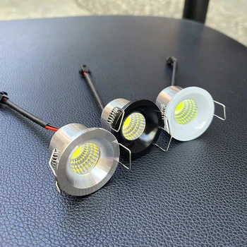 1/4 יחידות מובנות 3W Led ארון מיני תאורה נקודתית 110V 220V תאורת תקרה לתצוגת תכשיטים כולל נהג למנורות תקרה