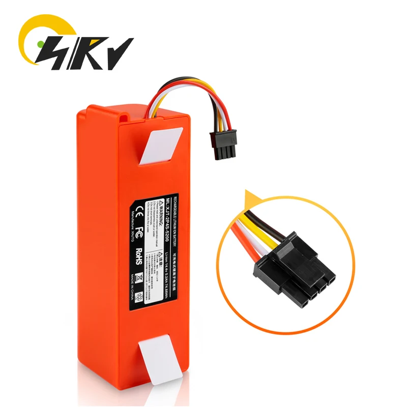 14.4V 5200mAh Li-ion Rechargeable Battery For Xiaomi Vacuum Cleaners 1S S50 S51 S52 S55 T7 T60 T65 C10 E35