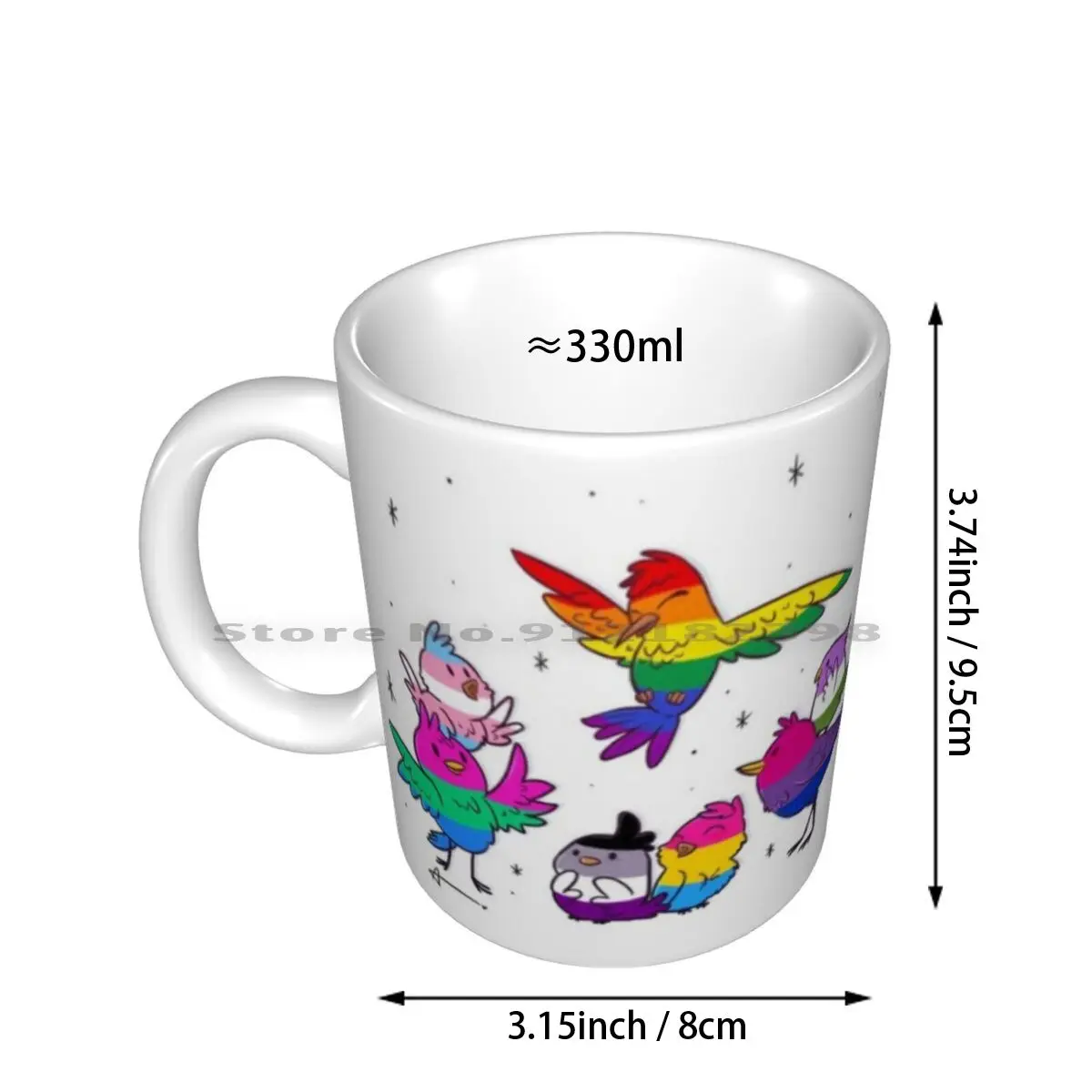 Birdies Pride Ceramic Mugs Coffee Cups Milk Tea Mug Lgbtq Pride Pride Month Birdies Pride Queer Bisexual Polysexual Asexual