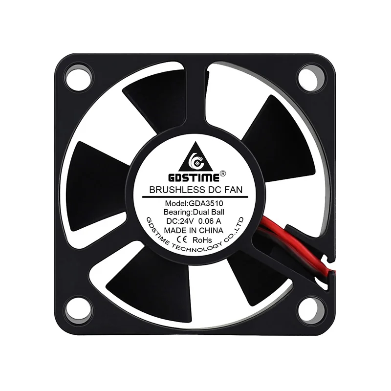 1Pcs Gdstime DC 24V Fan 35x35x10mm Ball Bearing 35mm Mini Axial Brushless 3D Printer Cooler 3510 3.5cm Laptop Micro Cooling Fan