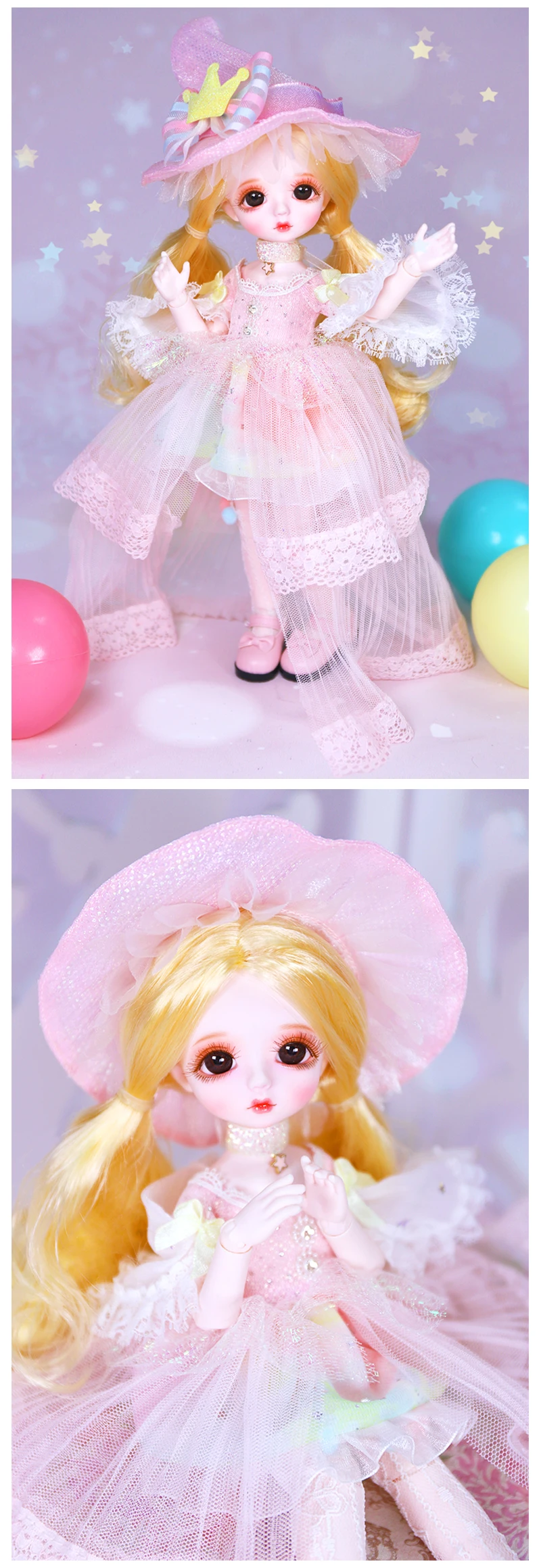DBS DREAM FAIRY Puppe 1/6 BJD Name von Little Angel, mechanischer Gelenkkörper mit Make-up, inklusive Kopfhaut, Augen, Kleidung für Mädchen SD – Detail 15