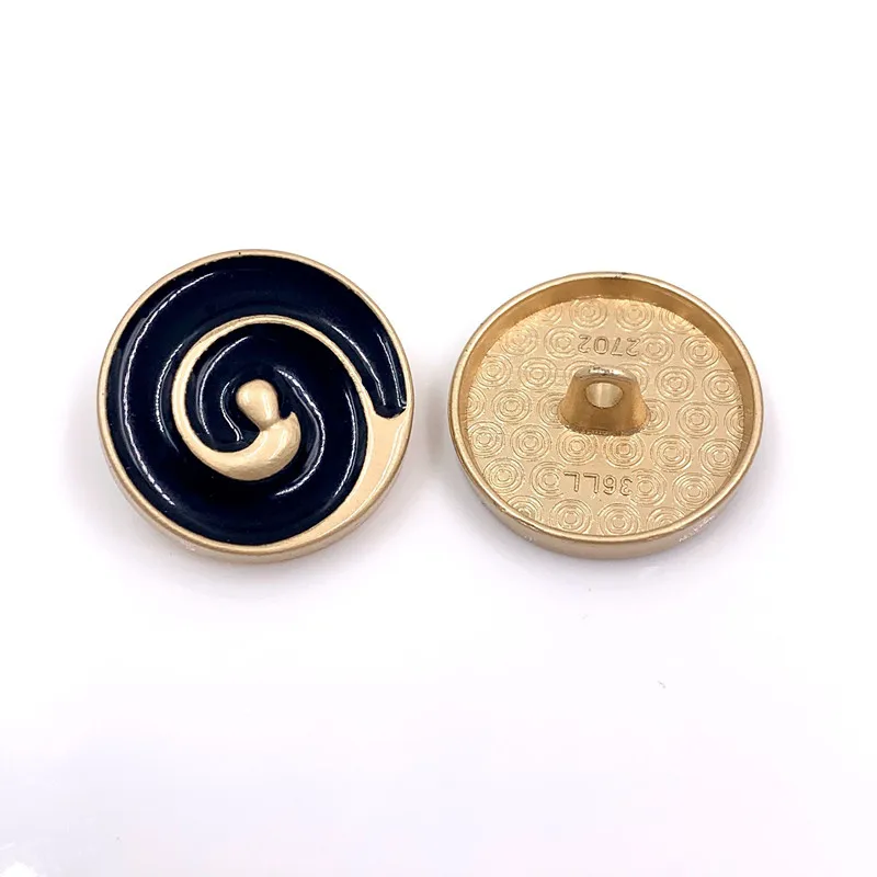 metal buttons 23/25mm 10Pcs/Lot gold color with Black oil sweater coat decoration button accessories DIY A-19512-530