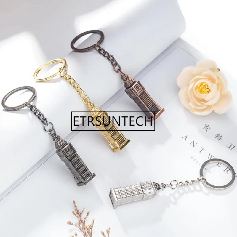 200pcs Zinc Alloy British Souvenirs Keychains Metal Big Ben Keyrings Metal London Keyholders Gifts