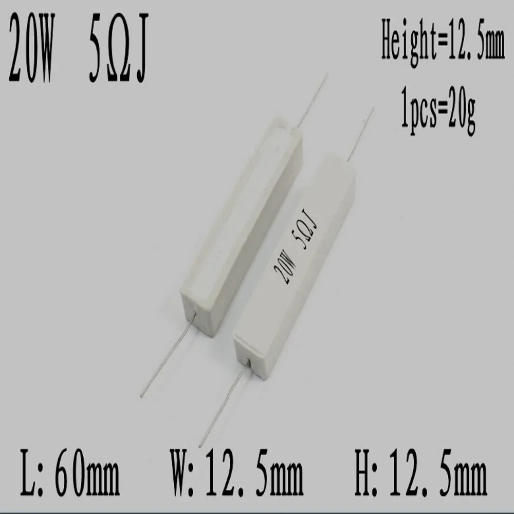 10Pcs 20W 5% Cement Resistor Power Resistance 0.1~10K 1R 2R 3R 4R 5R 6.8R 8R 0.1R 4.7R 330R 510R 68R 10R 100 1K 1.5K 2K 10K ohm – Detail 15