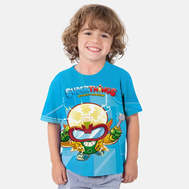 Summer Children Super Zings Series 7 T-shirt Kids Superthings 3D T Shirts Boys Girls Teens Cartoon Anime Tshirt Toddler Tees