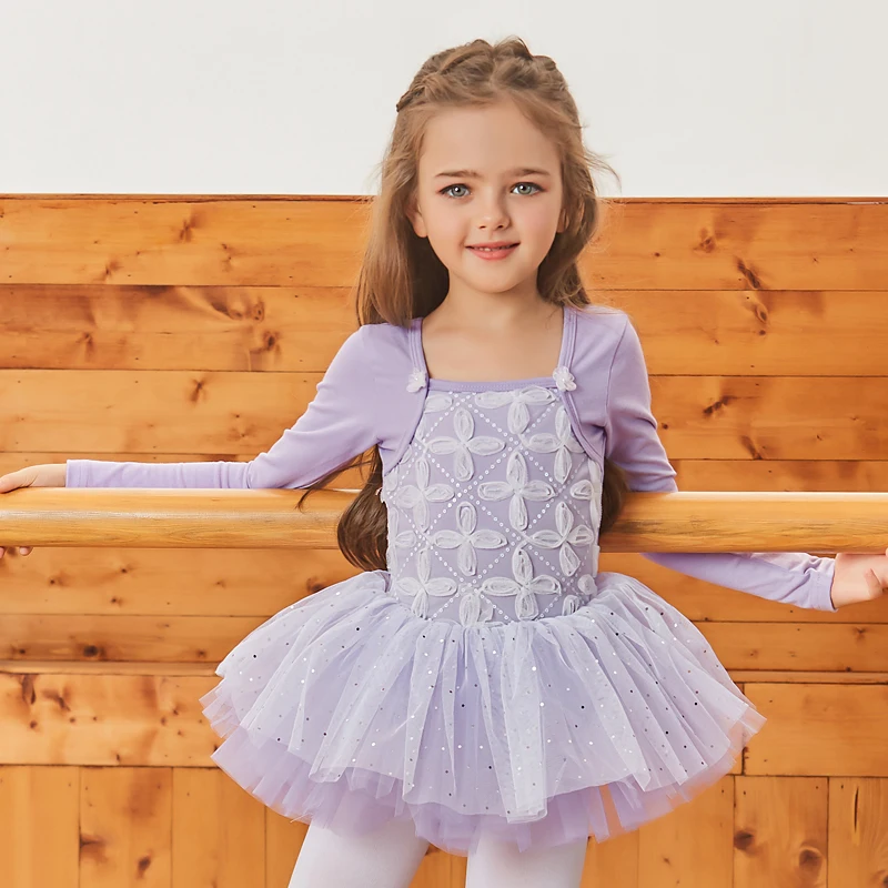 Alta qualità di abiti da ragazza carini abito da principessa in cotone vestito da Tutu di balletto per ginnastica soffice per bambini