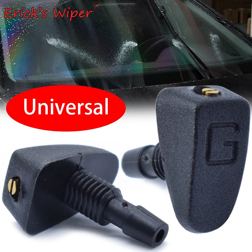 Erick\'s Wiper Universal Front Windshield Wiper Washer Jet Nozzle Screw Nut Type Jet Nozzles Fan Spout Cover Water Outlet Nozzle