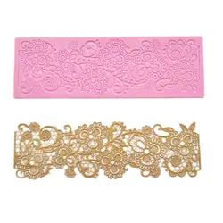 Silicone Flower Lace Cake Mold Fondant Cake Imprint Mold Flower Rattan Embossing Edge Mat For Wedding Cake DIY Decoration K657