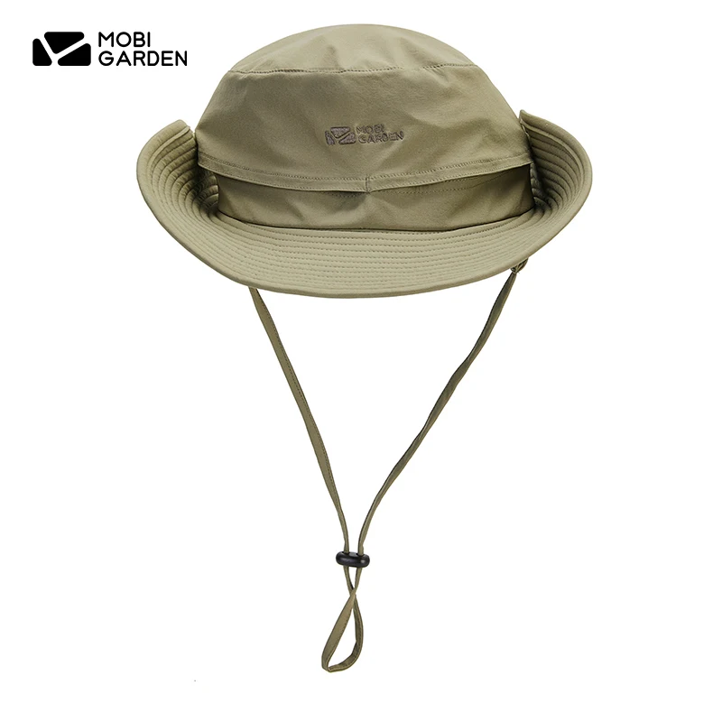 MOBI GARDEN Outdoor Sunscreen Fisherman Hat 9cm Big Brim Hiking Fishing Sun Hat Anti-UV Breathable Summer Bucket Hats Men Women