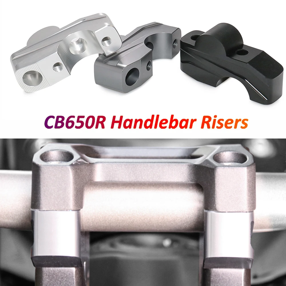 

Motorcycle Handlebar Risers CNC Aluminum Alloy Anodizing Clamps Compatible for Honda CB650R Motorbike Steering Wheel Adapter