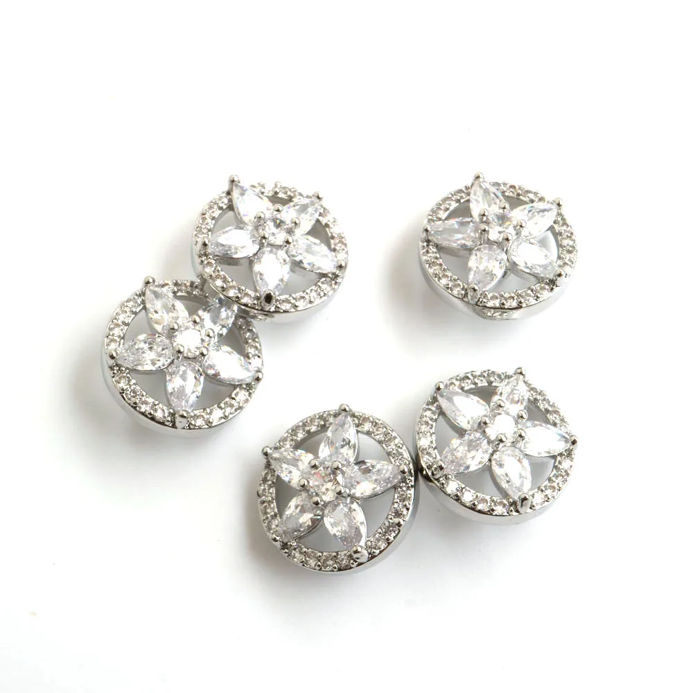 5pc Luxury Crystal Buttons Rhinestone Cubic Zirconia Button for Clothes Decorative CZ Sewing Cashmere Knit Cardigan