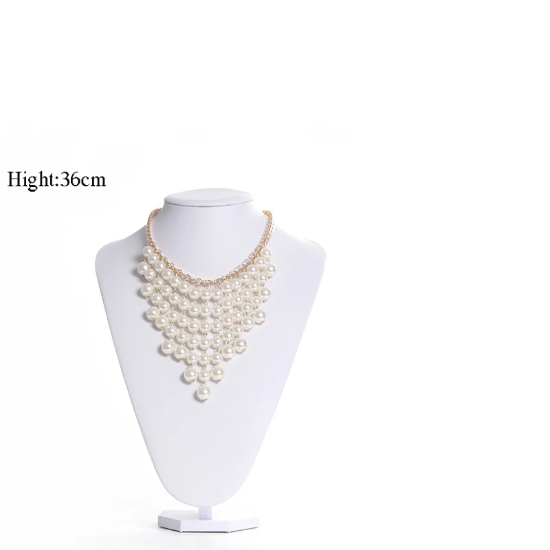 Présentoir à bijoux en velours PU blanc, présentoir de buste, présentoir à collier, mannequin, gris, noir, blanc, 6 options