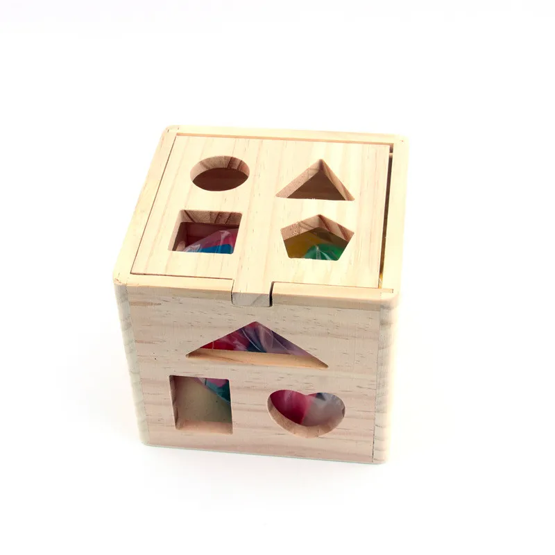 

Interesting bird toys parrot building blocks wooden thirteen hole intelligence box shape