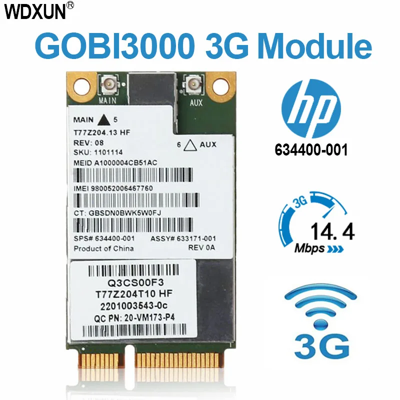 3G bezprzewodowy UN2430 Gobi3000 MC8355 mobilna łączność szerokopasmowa 702080-001 634400-001 WWAN karta dla HP 5330m 6560b 4430s 8560p 2170p 8560w