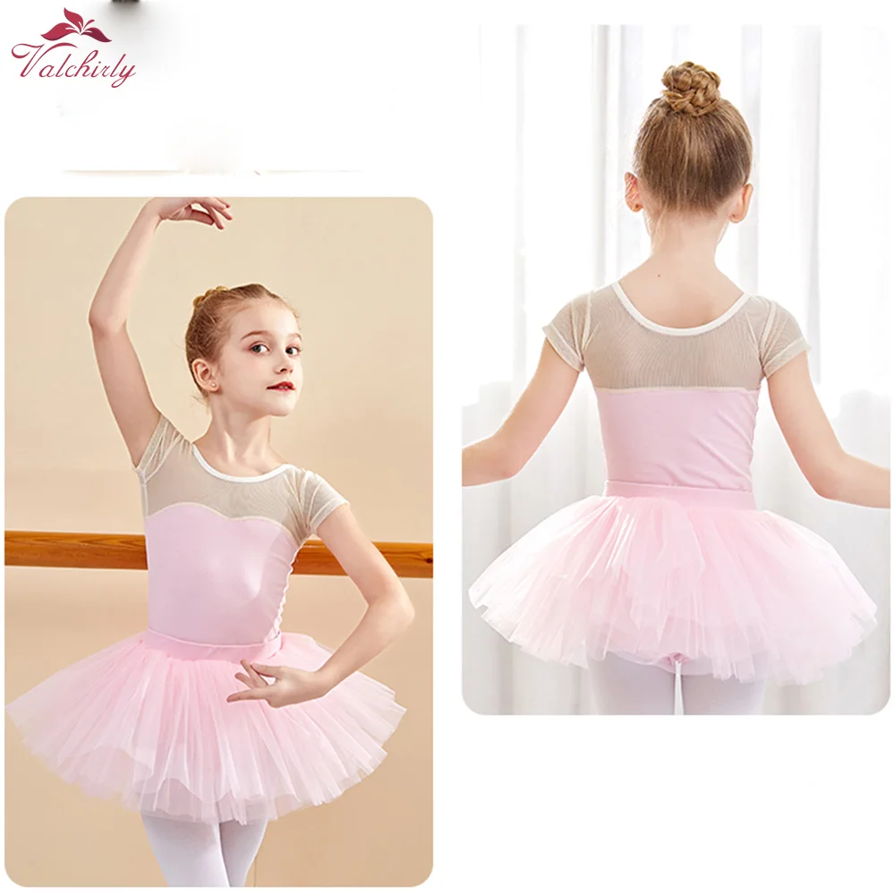 New Girls White Ballet Dance Dress Ballerina Tutu Dress Gymnastics Leotard for kids